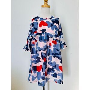 Kate Spade New York Girls 6x Chiffon Valentine Heart Print Dress
